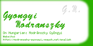 gyongyi modranszky business card