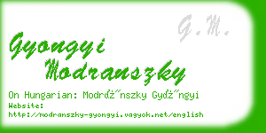 gyongyi modranszky business card